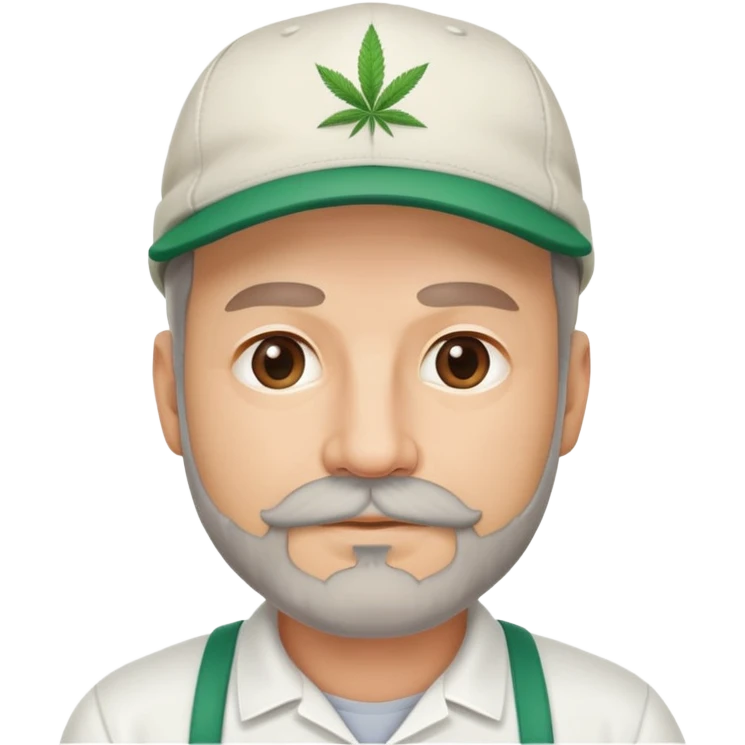 Middle-aged man with facial hair, dispensary owner, wearing a cap emoji