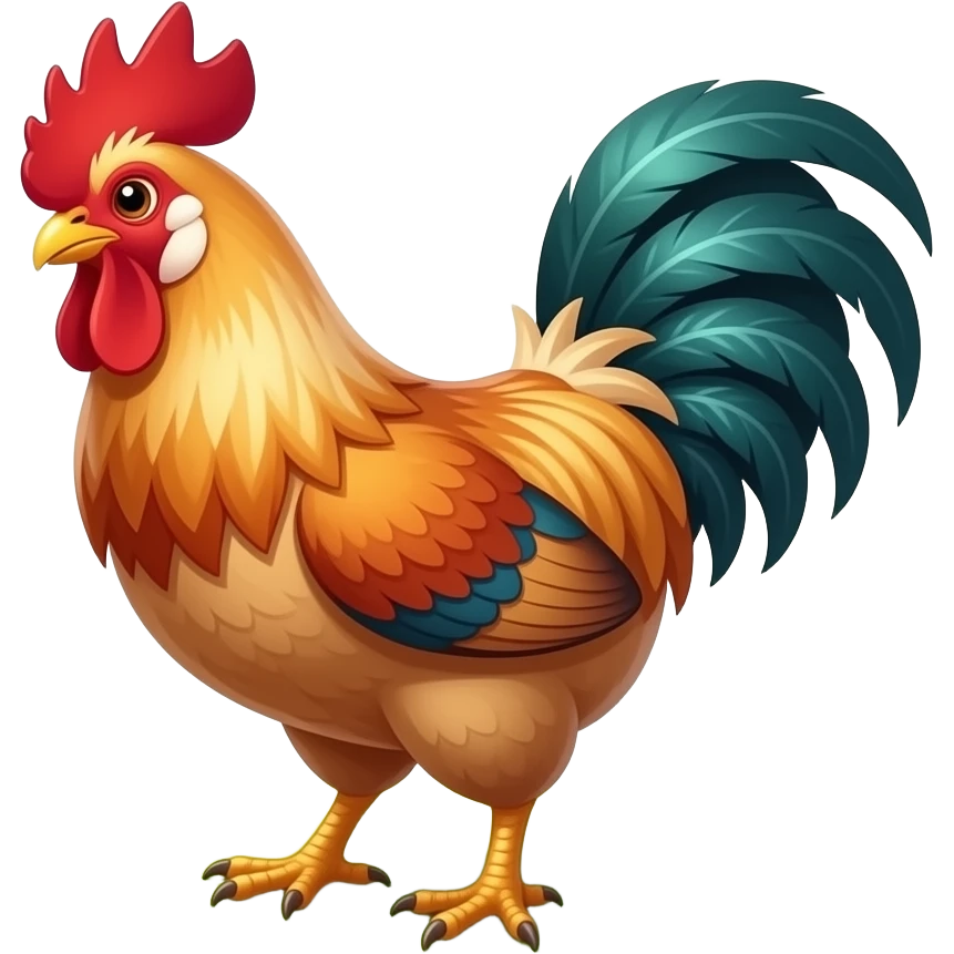 Cartoon cockerel pecking emoji