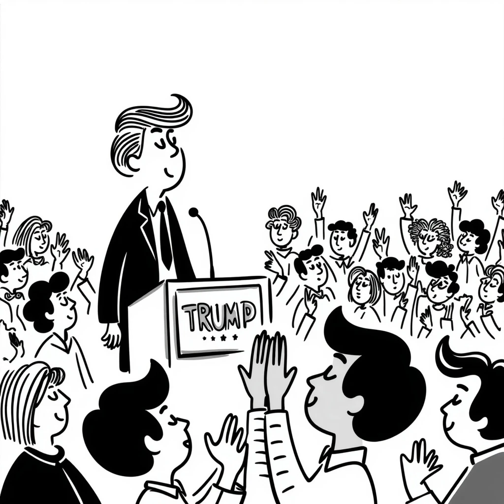 Donald Trump speaking at a rally emoji