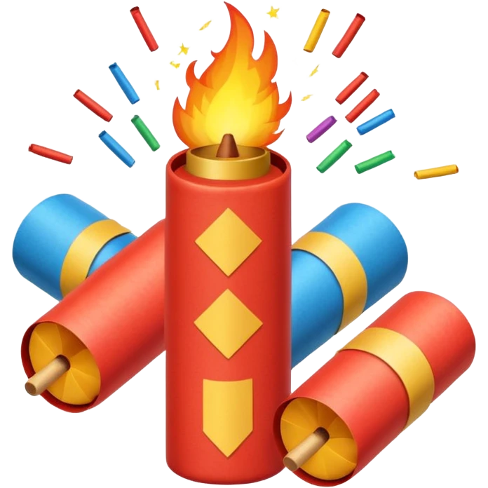 Fire crackers realistic  emoji
