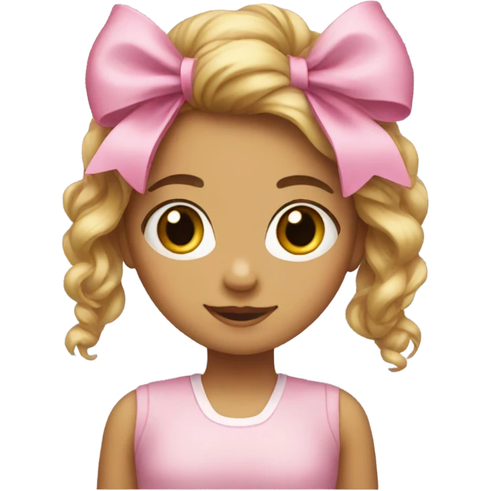 Girl with pink bow  emoji