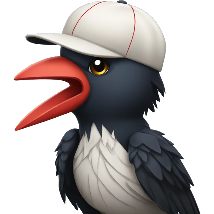 A baseball playing crow emoji