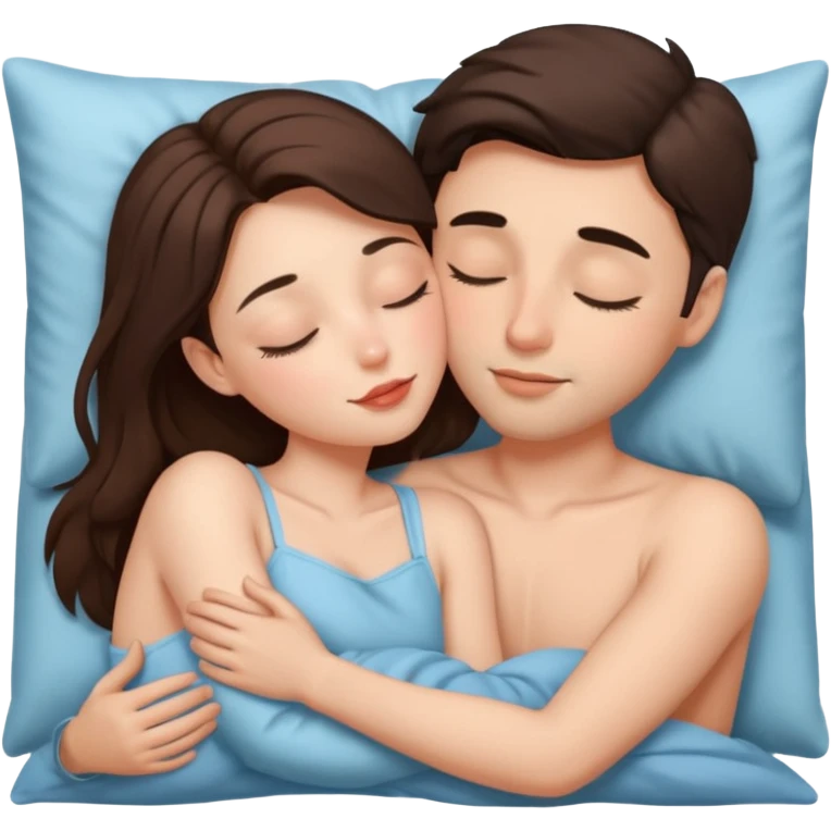 A guy and a girl kissing in bed emoji