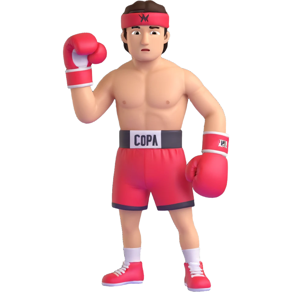 Boxer Rocky Balboa with boxing gloves and sweatband emoji