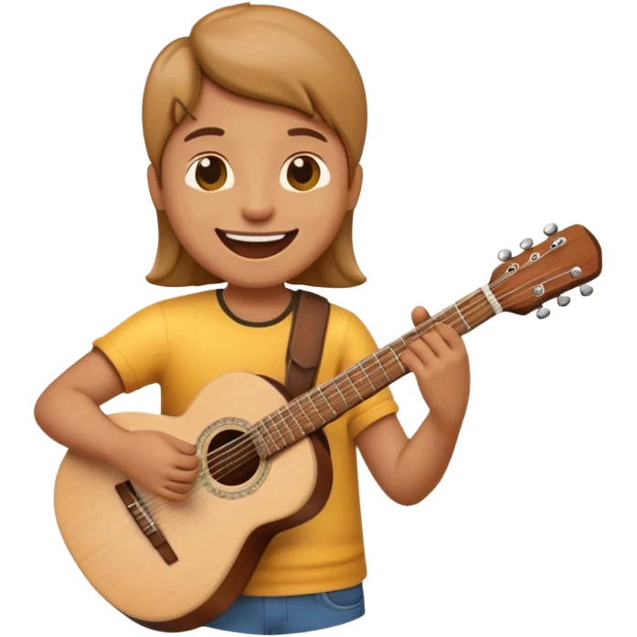 Emoji character playing the guitar emoji