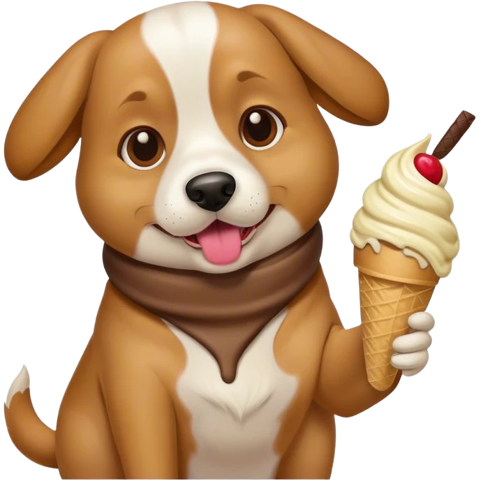 Dog eating ice cream emoji