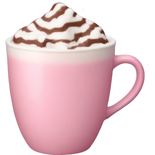 Aesthetic hot chocolate in light pink cup emoji