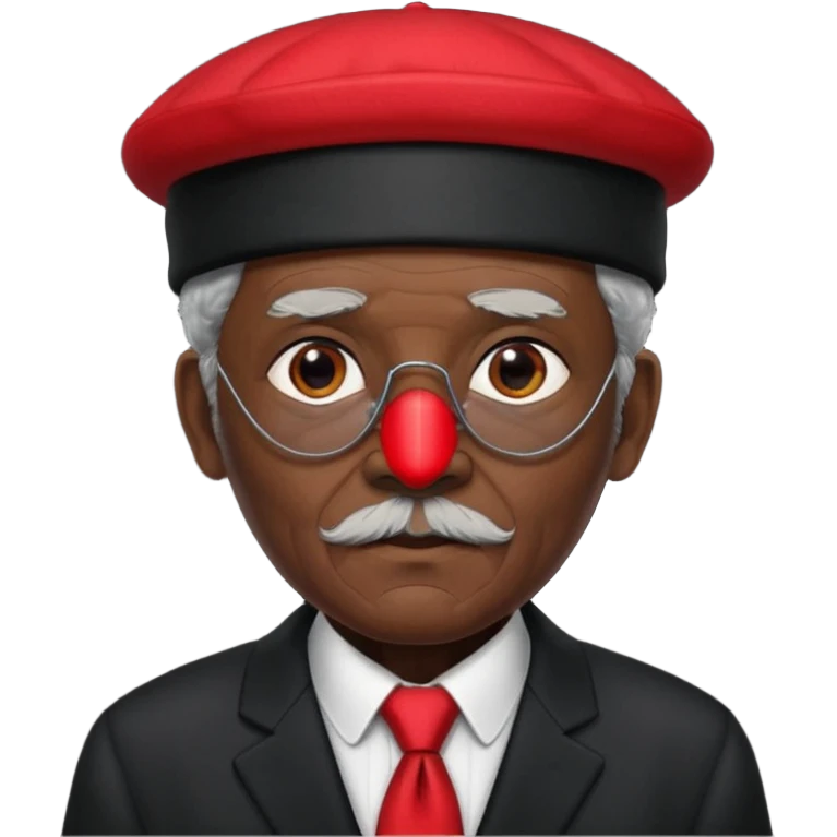 black suited old man with red fes hat and eye pach emoji