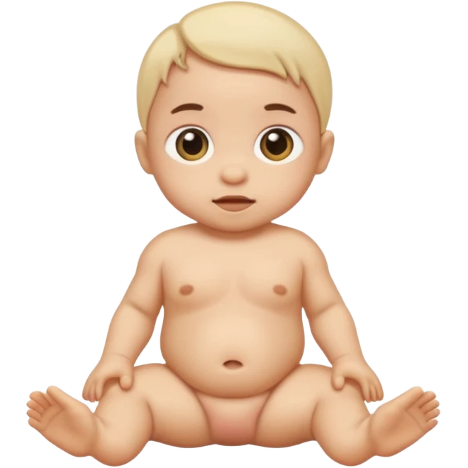 High resolution of   realistic full body baby distorted , no extra hybrid emoji