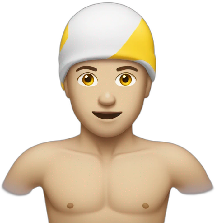 Swimmer with yellow skin emoji