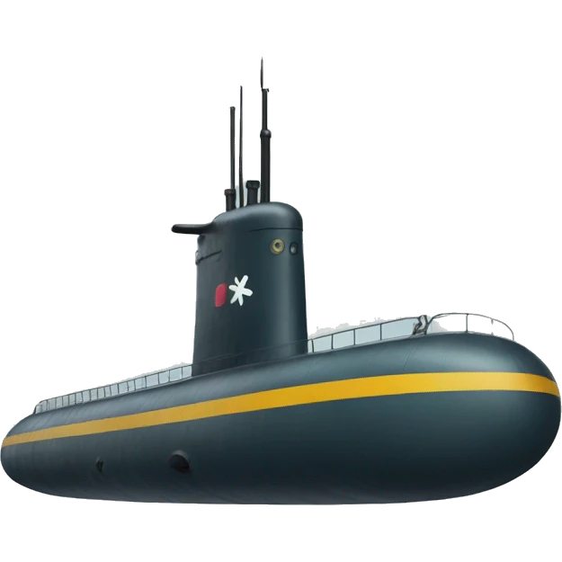 Nuclear submarine colored like alime emoji