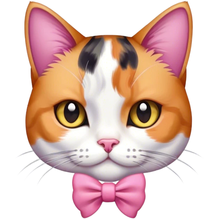 Kitty wearing bow emoji