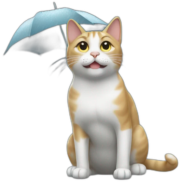 Cat under rain emoji