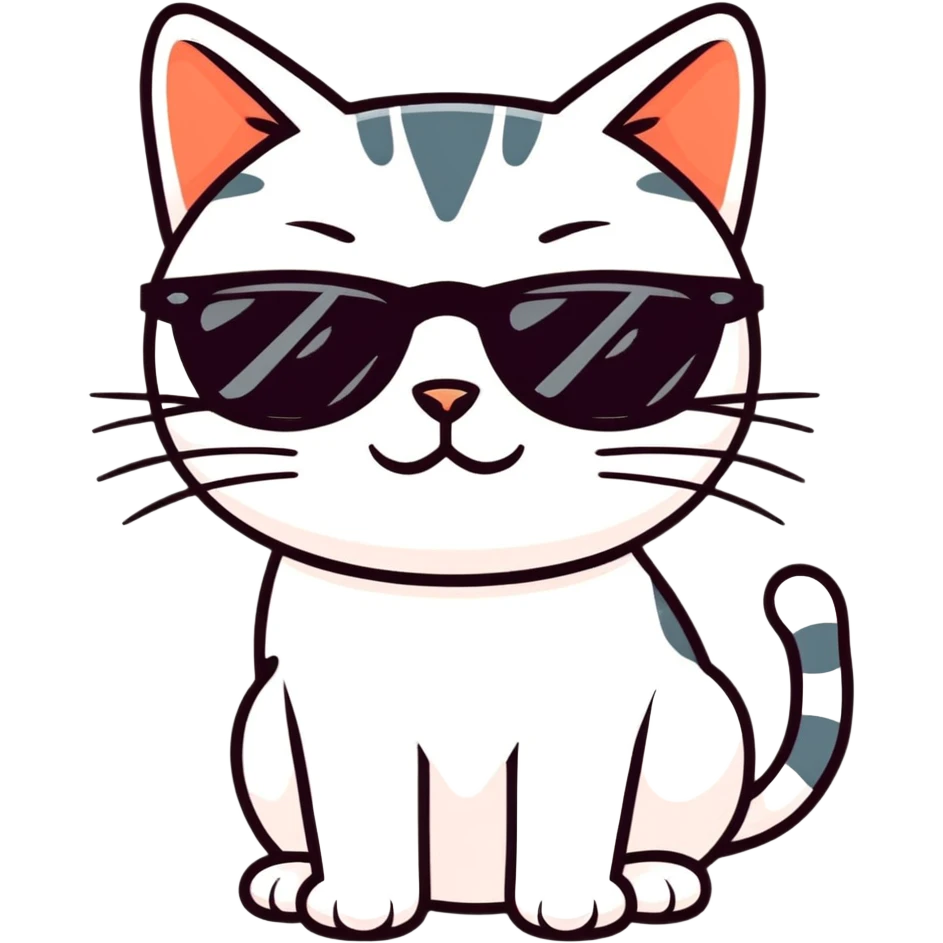 Cat with sunglasses emoji