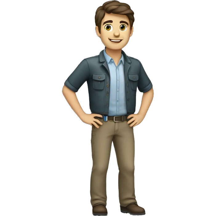 Brunette young male geophysicist standing emoji