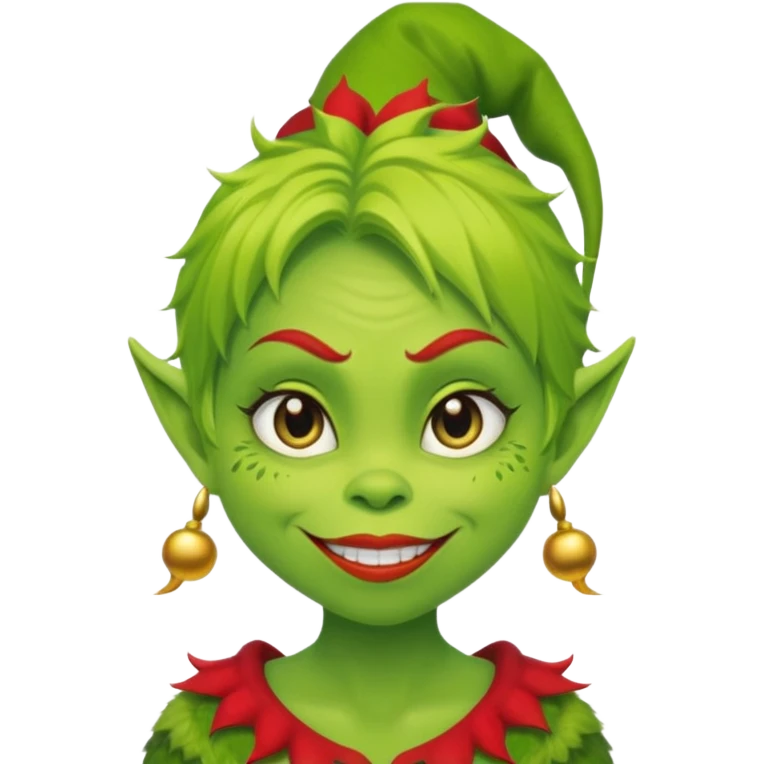 Girl style grinch emoji