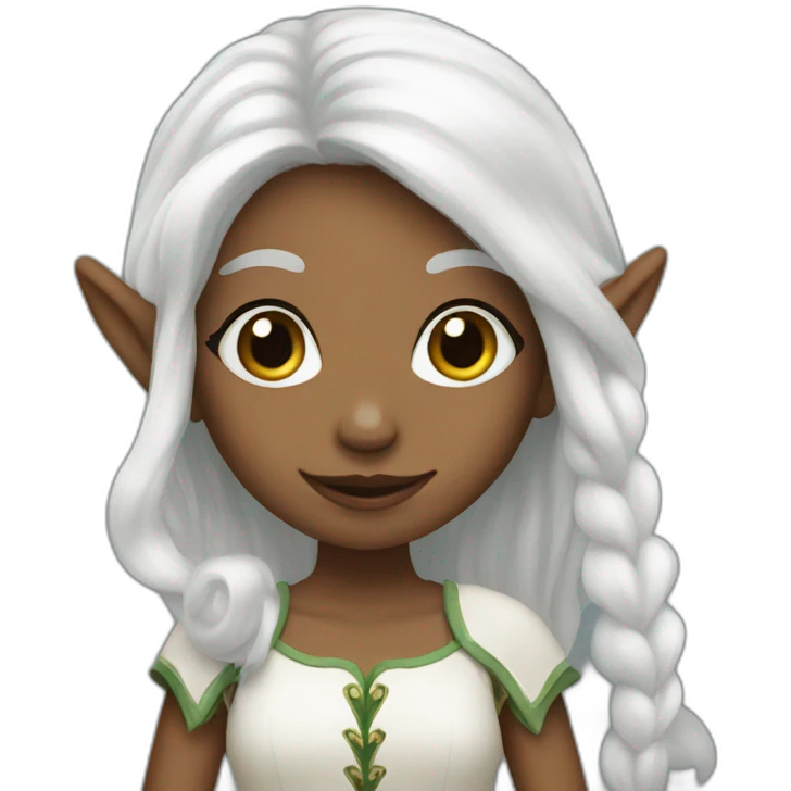 Girl elf with white hair emoji