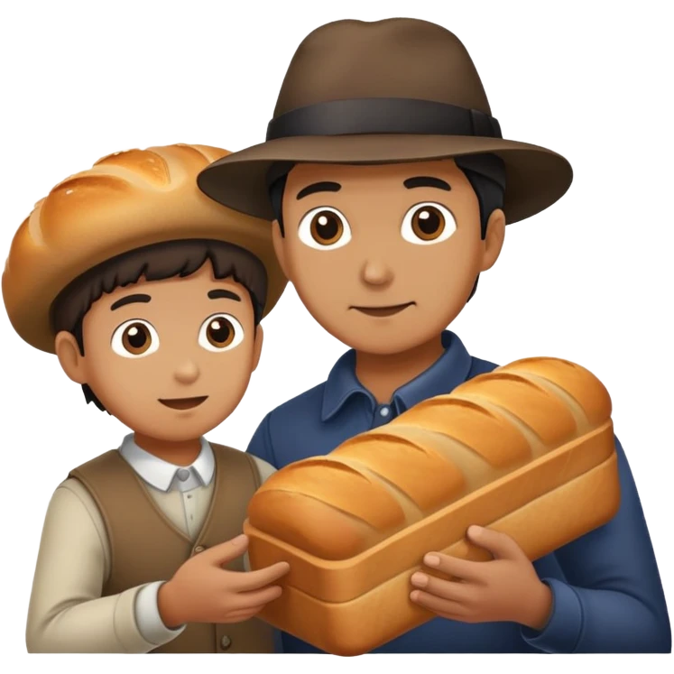 Man stealing bread from child emoji