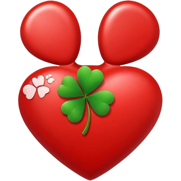 heart with a paw print and a clover emoji