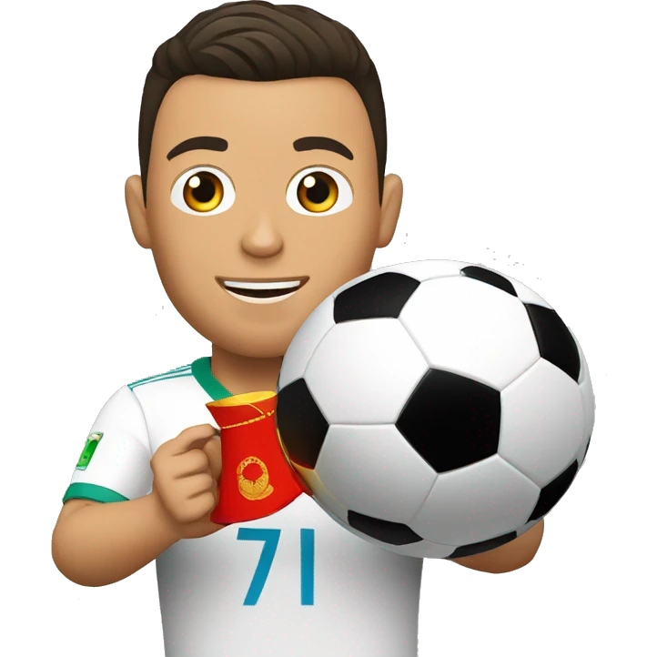 CRISTIANO RONALDO CON UNA COPA DEL MUNDO  emoji