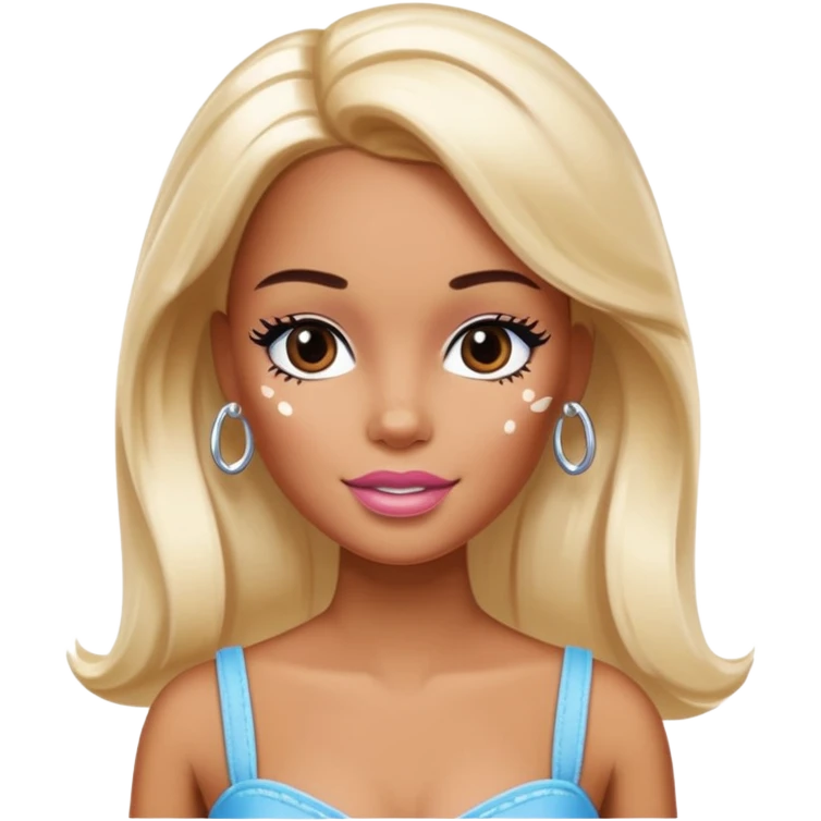 Barbie with vitiligo skin emoji
