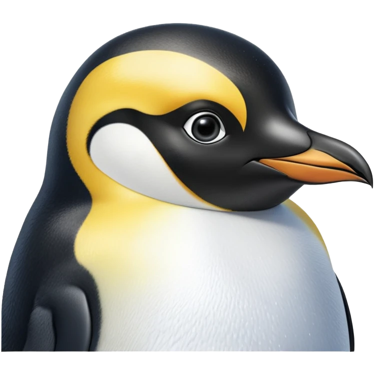 cinematic-adult-emperor-penguin-portrait-emoji,-head-tilted-playfully-and-inquisitively,-with-glossy,-pristine-plumage-accented-by-a-bright-beak-and-round,-sparkling-eyes-filled-with-curiosity,-simplified-yet-irresistibly-adorable-features, black face emoji