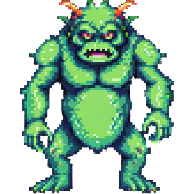 Hulk transformation sequence, scientist becoming green monster, retro game style emoji