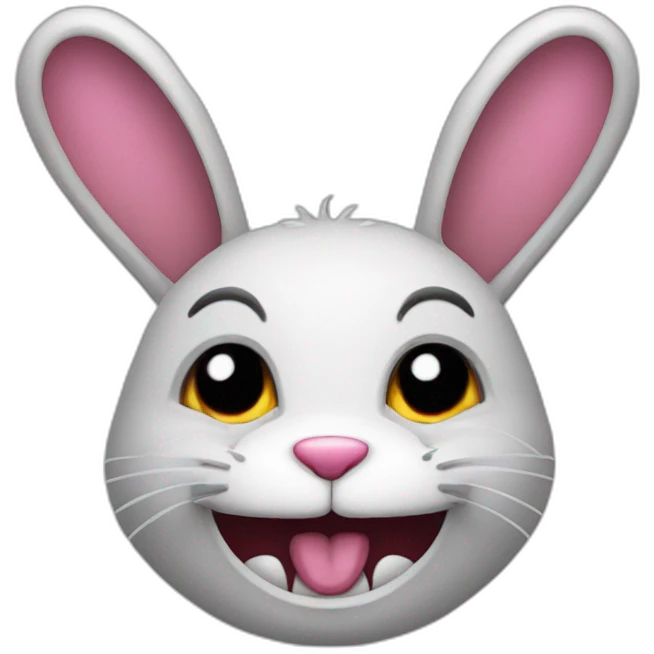 A bunny with an evil smile emoji