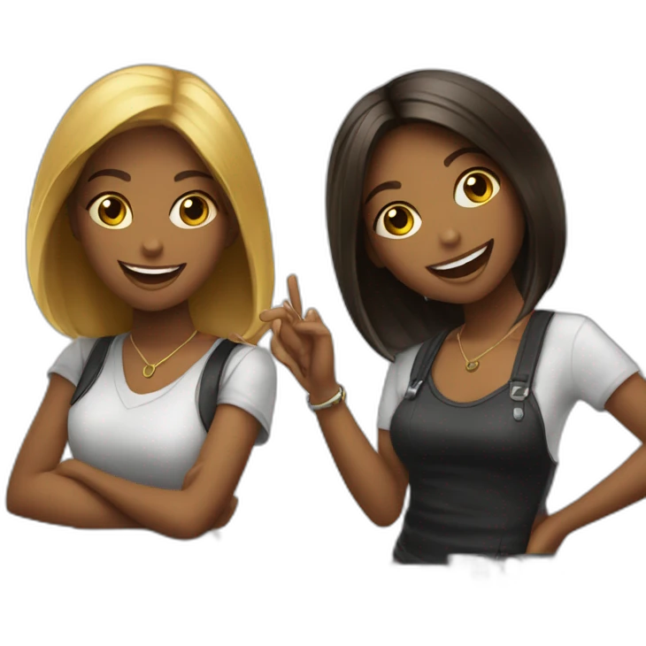 two murcian girls djing emoji