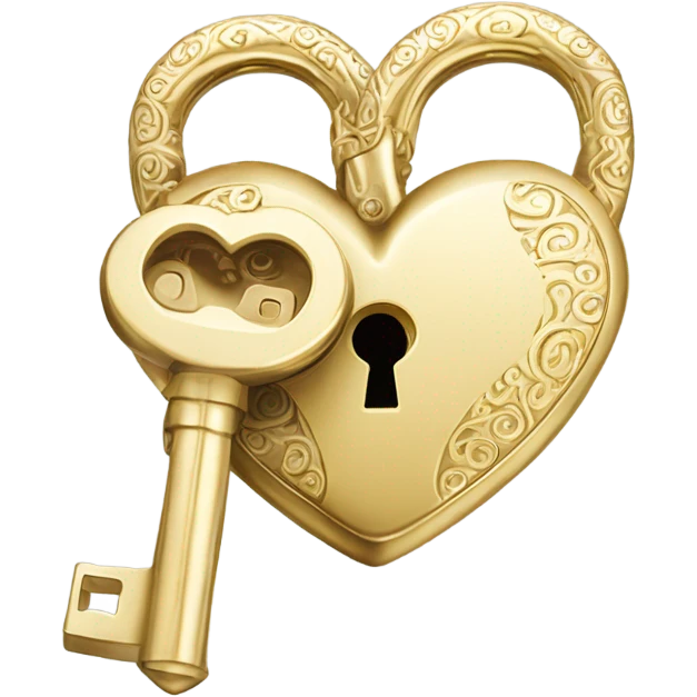 back heart-shaped lock and key emoji