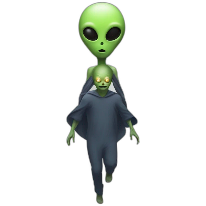 alien abducting human emoji