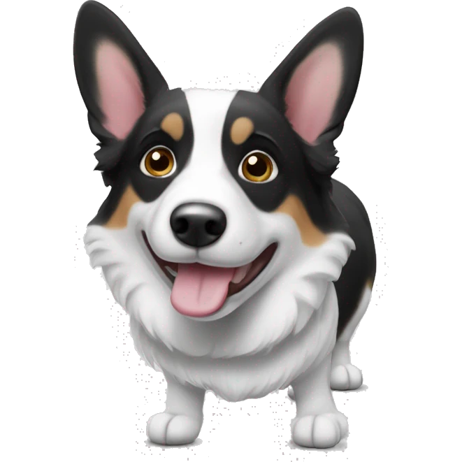 cardigan corgi black and white emoji