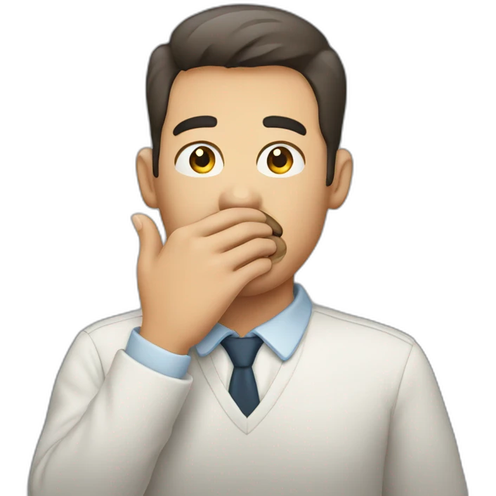man covering mouth with hand emoji
