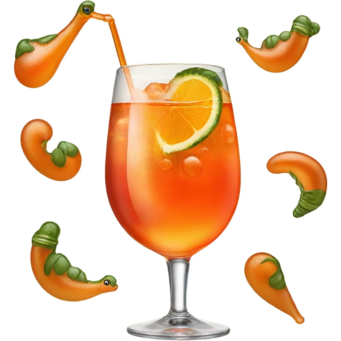 A slug drinking aperol spritz emoji