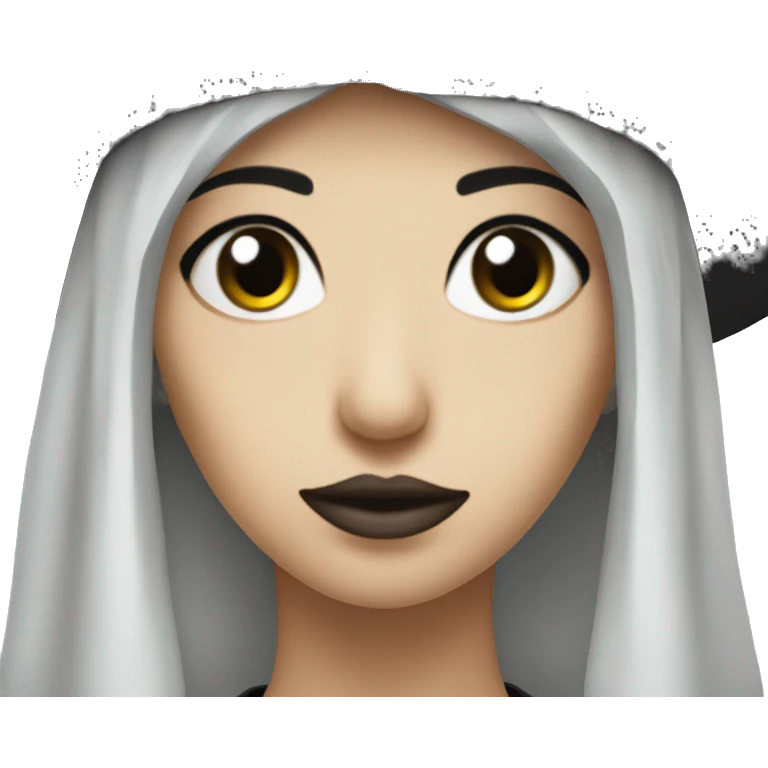 A black leather hat with a gothic and edgy style, featuring two tall emoji