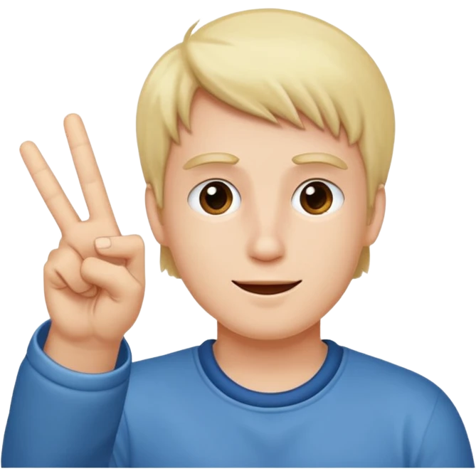 Him doing peace sign awkwardly emoji