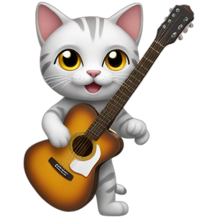Cat with guitar emoji