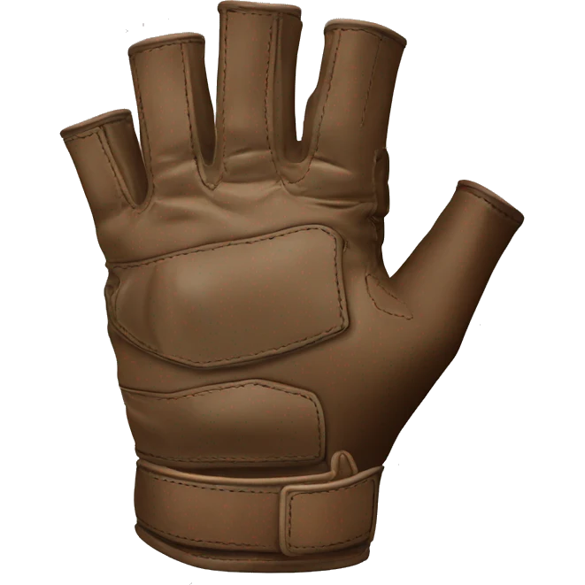 fingerless brown leather tactical glove emoji
