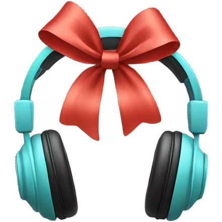 Headphones with bow emoji