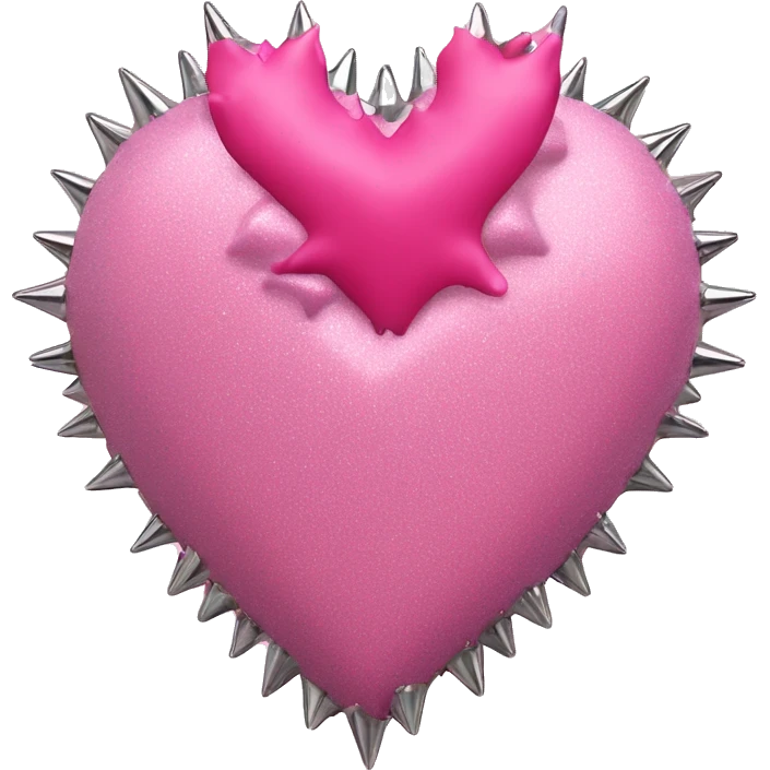 pink glittery heart of human with chrome spikes and roses emoji
