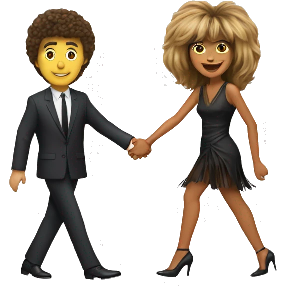 Tina Turner and Erwin Bach holding hands  emoji