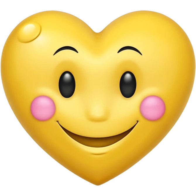 yellow heart with a smiley face emoji