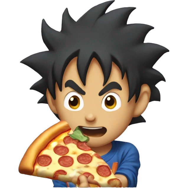 Goku eating pizza emoji
