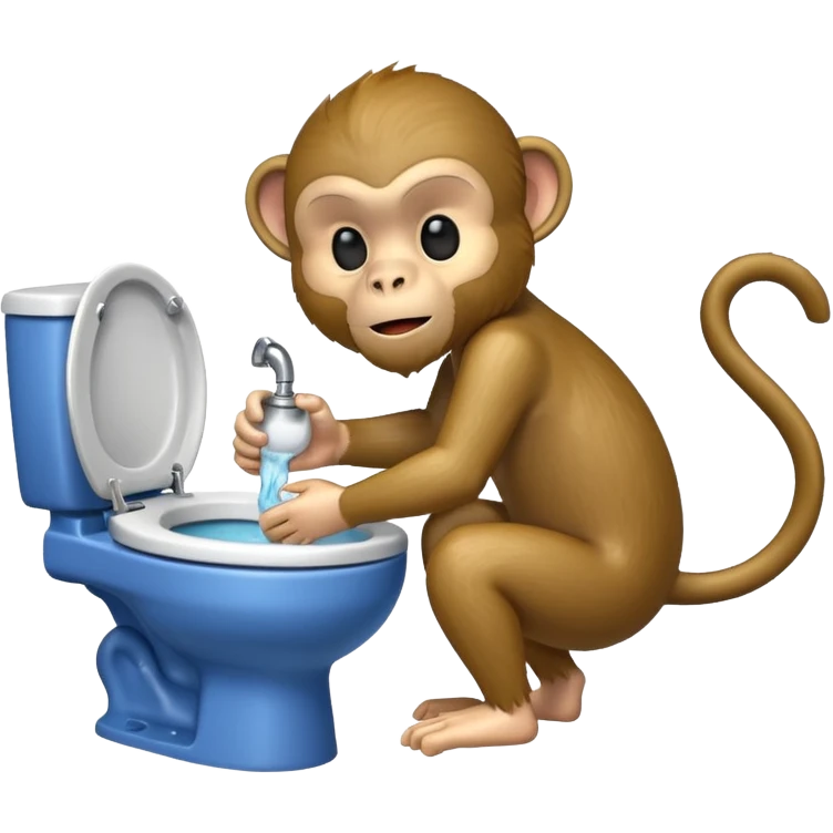 Monkey flushing toilet with beard  emoji