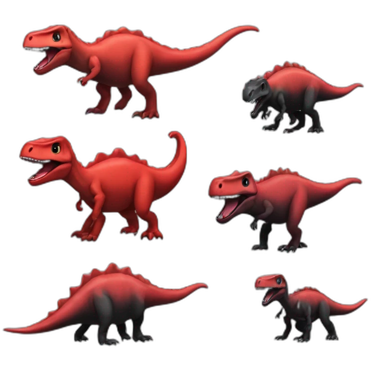 Dinosaures rouge et noir emoji