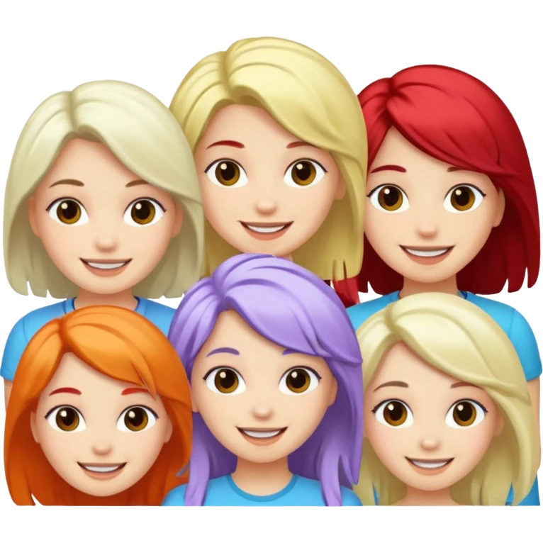 data & insights girls (all white, random hair) emoji