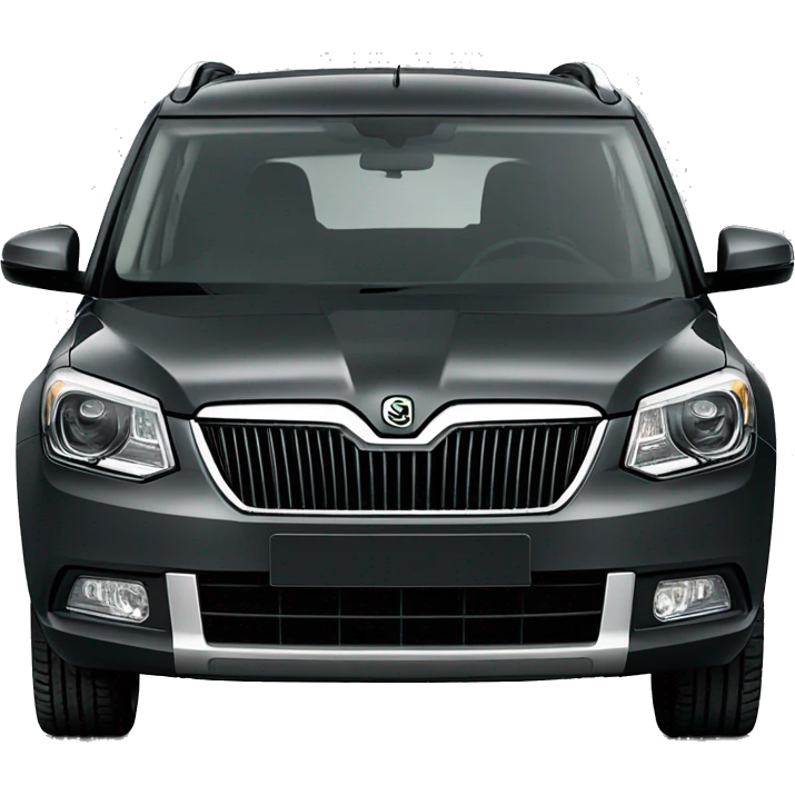 “Skoda Yeti” car in dark grey color emoji