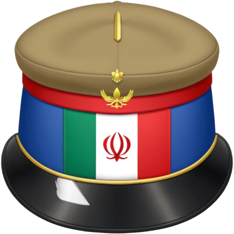 کلاه سرباز و پرچم ایران emoji