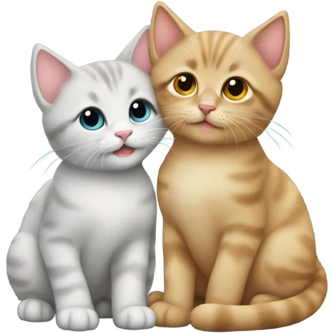 two kittens in love emoji