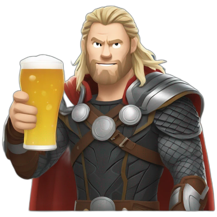 Thor Ragnarok drinking beer emoji
